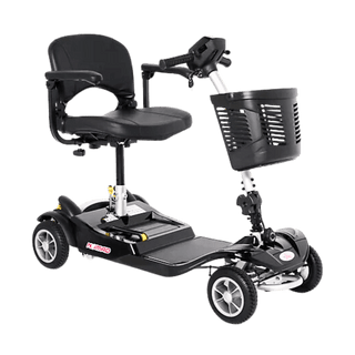 Black Nomad 4-Wheel Mobility Scooter -  Angled View