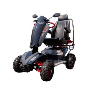 Black EV Rider Vita Monster Scooter Angled View