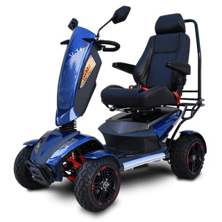 Blue EV Rider Vita Monster Scooter Angled View
