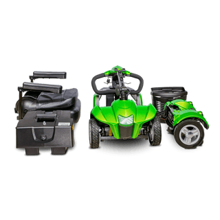 Pearl Green EV Rider CityCruzer Mobility Scooter Showcasing Its Modular Design Elements