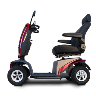 Red VitaXpress 4 Wheel All Terrain Mobility Scooter Side View