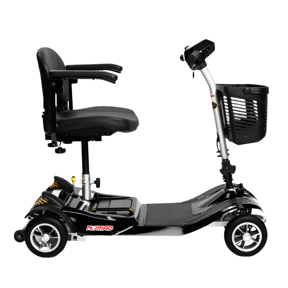 Black Nomad 4-Wheel Mobility Scooter -  Side View