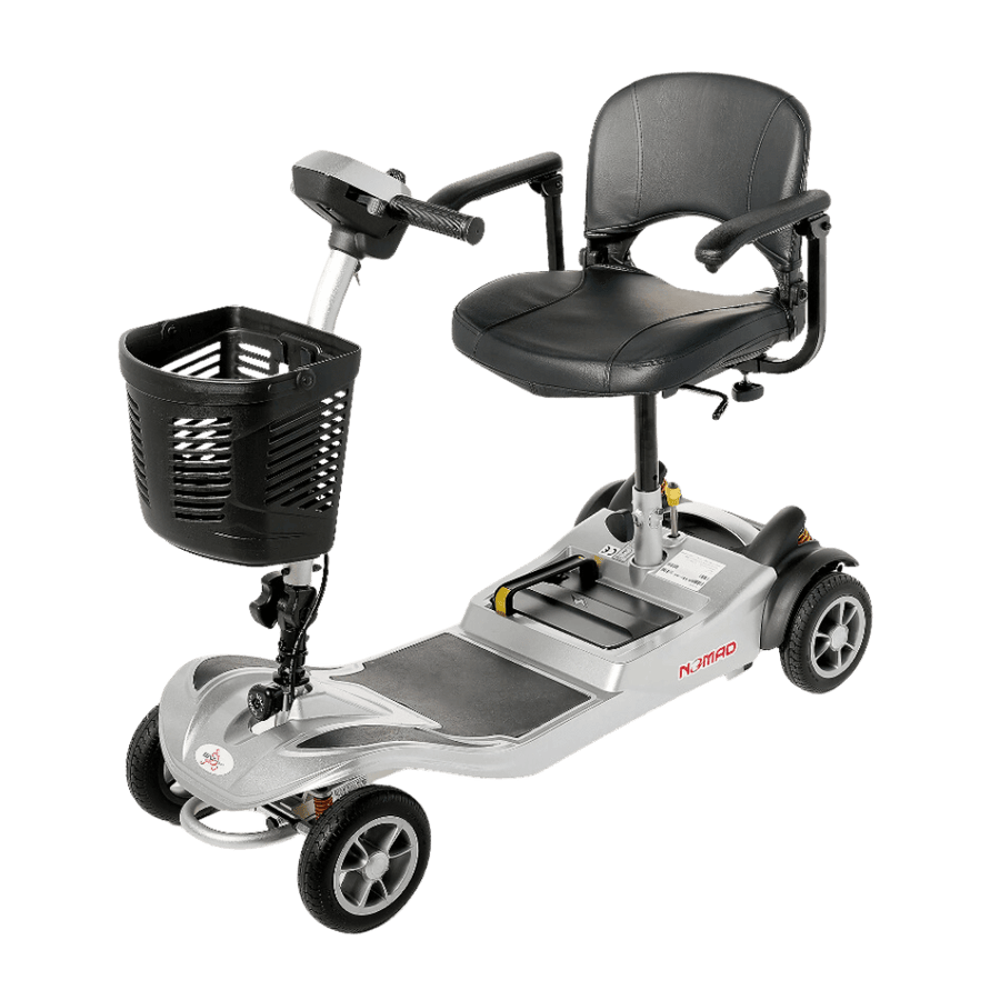 Silver Nomad 4-Wheel Mobility Scooter -  Angled View