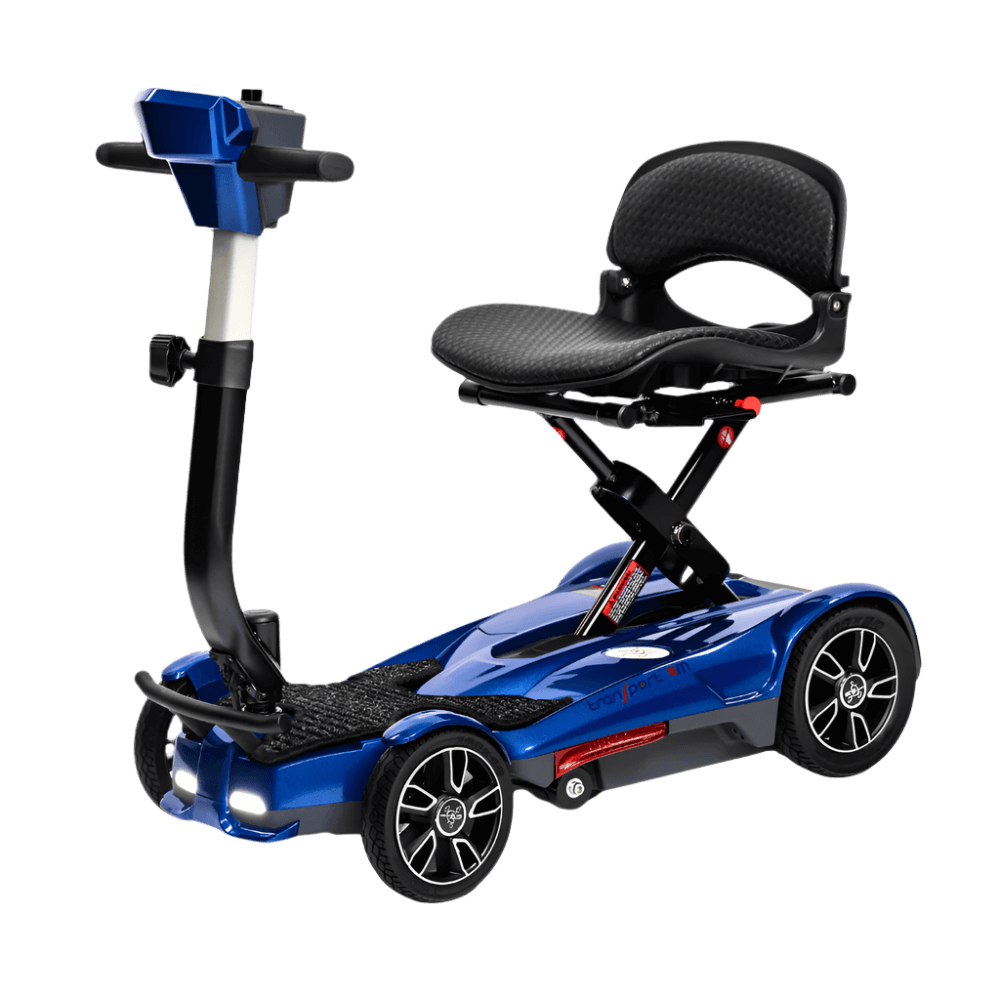Blue 4M Mobility Scooter - Angled View