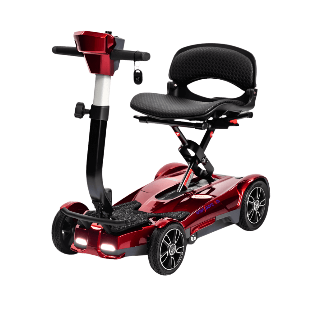 Red 4M Mobility Scooter - Angled View