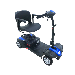 Blue MiniRider Lite Portable Mobility Scooter Open Box Angled View