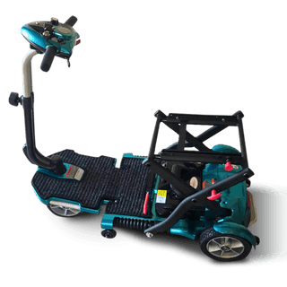 Blue Transport Plus Foldable Mobility Scooter Open Box Top View Without Seat