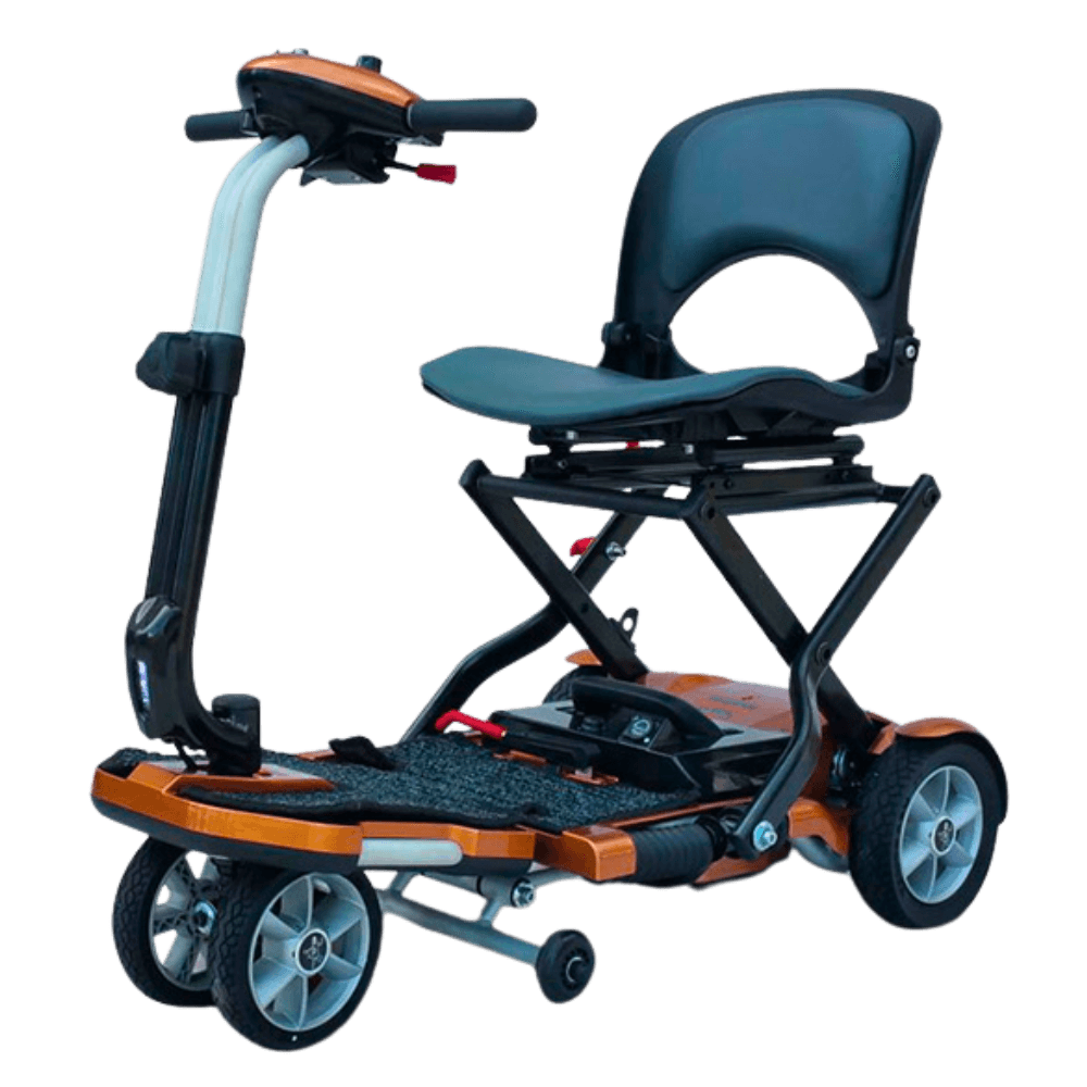 Copper Transport Plus Foldable Mobility Scooter Open Box Angled View