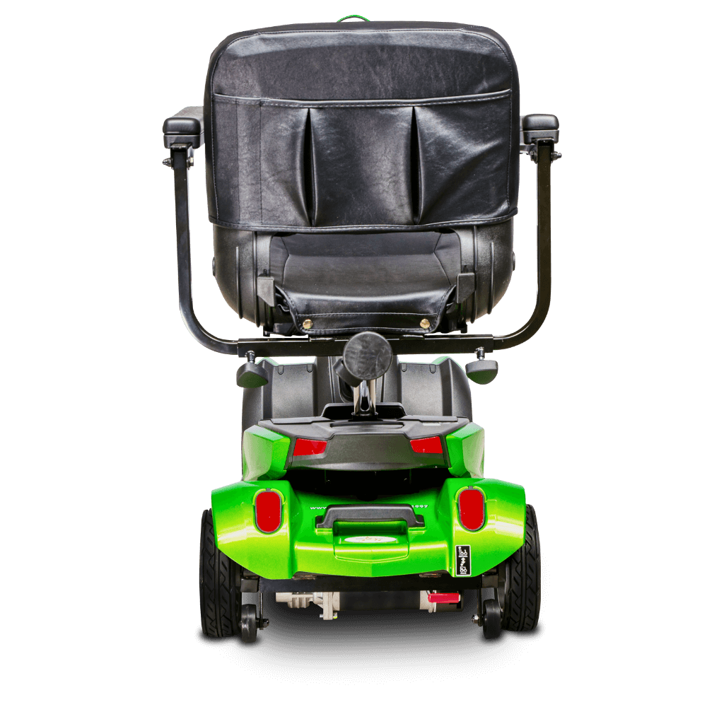 Pearl Green CityCruzer Mobility Scooter Open Box Rear View With Bag