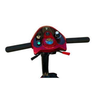 Red Transport Plus Foldable Mobility Scooter Open Box Handlebar Controls