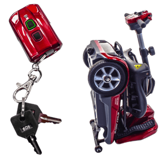 Remote Control and Folded Red Transport AF+ Mobility Scooter Open Box