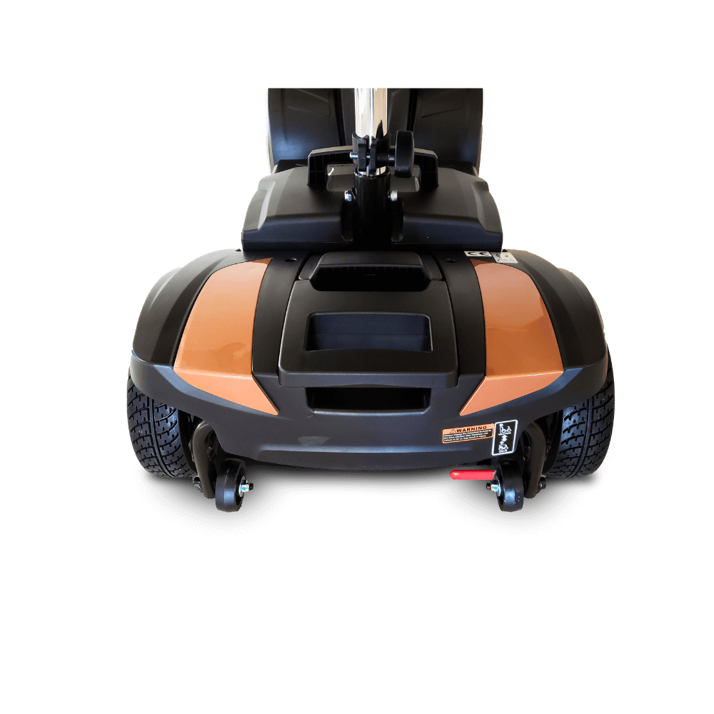 Rose Gold MiniRider Lite Portable Mobility Scooter Open Box Rear Close-up View
