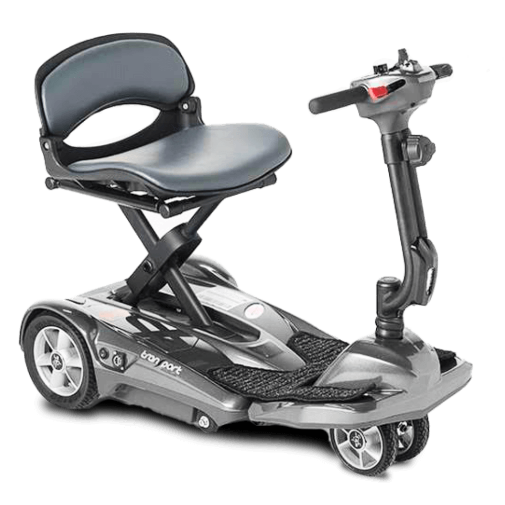 Silver Transport AF+ Mobility Scooter Open Box Angled View